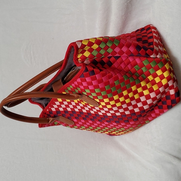 Fashion woven multicolor tote bag - Picture 2 of 8